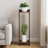 Plant Stand with Shelf Smoked Oak 30 x 30 x 100 cm