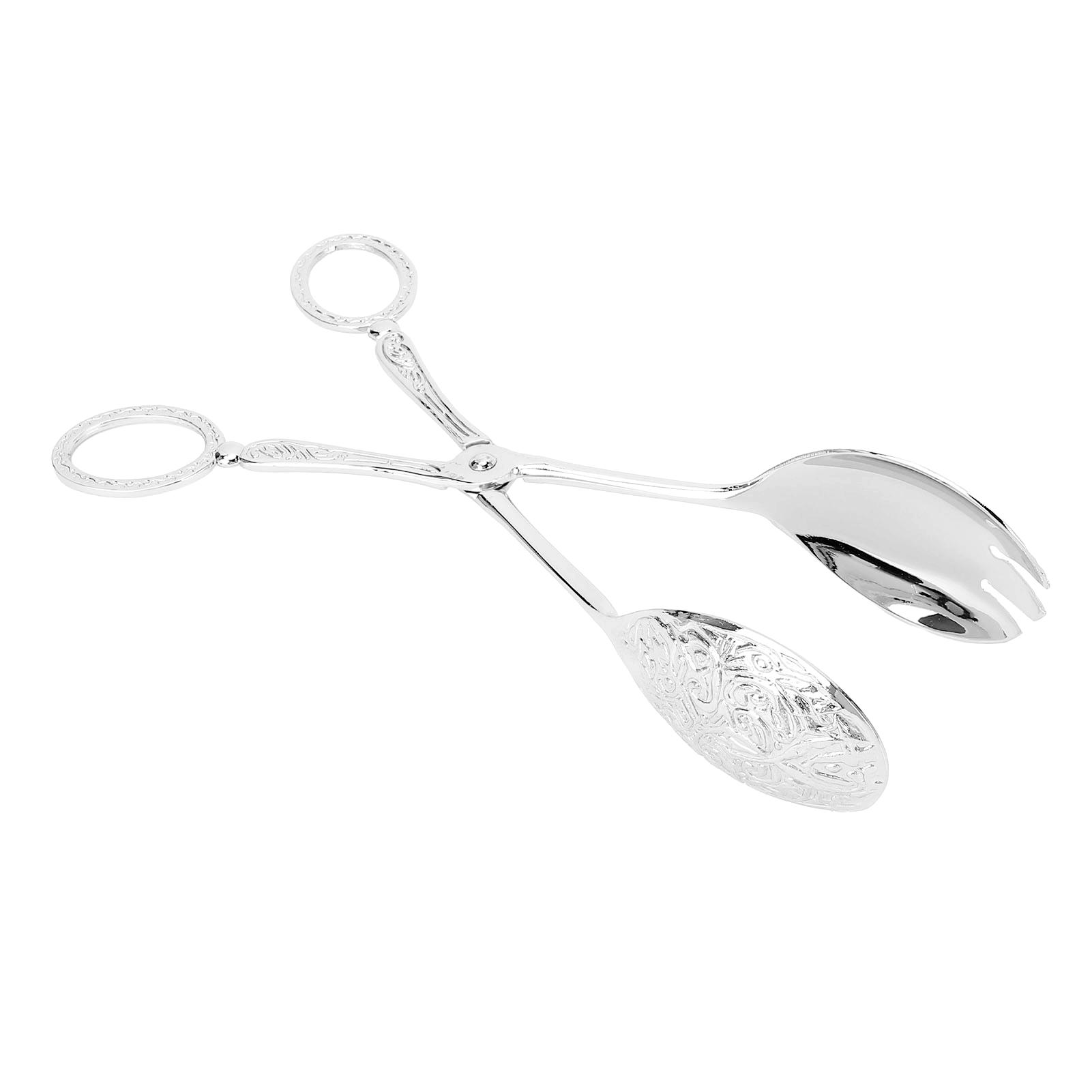 

Металлическая ложка-клипса Европейский стиль Многофункциональные сервировочные щипцы-ножницы для торта, хлеба, фруктов, для дома серебряный