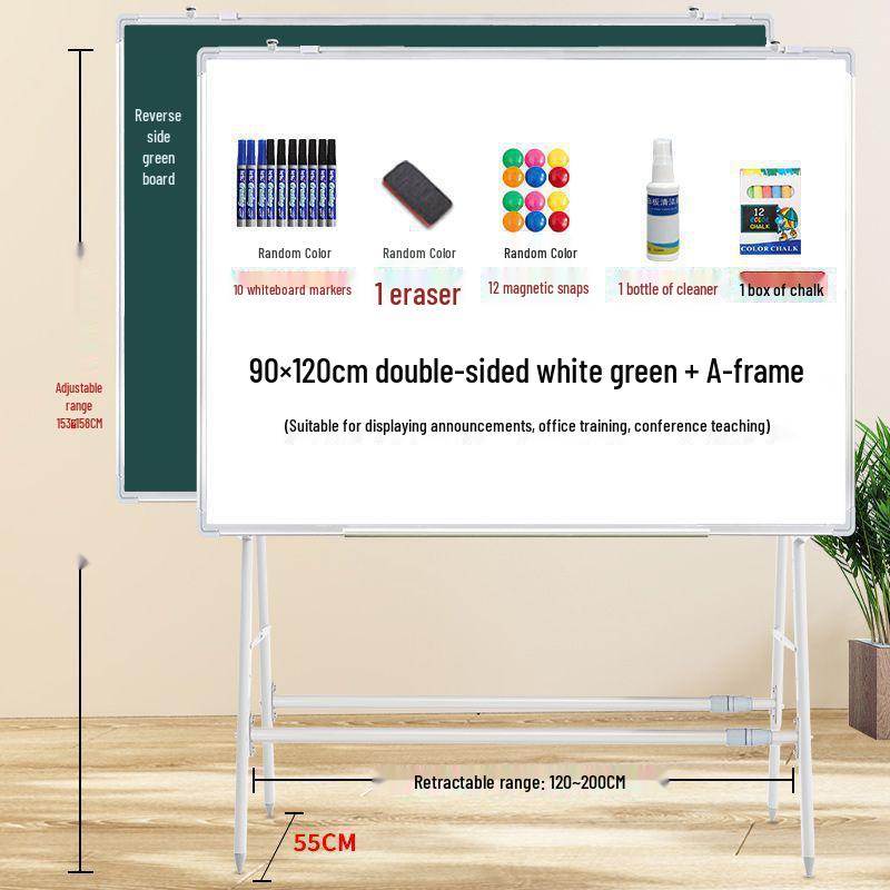 Mobile Double-Sided Magnetic Blackboard & Whiteboard for Home or Office