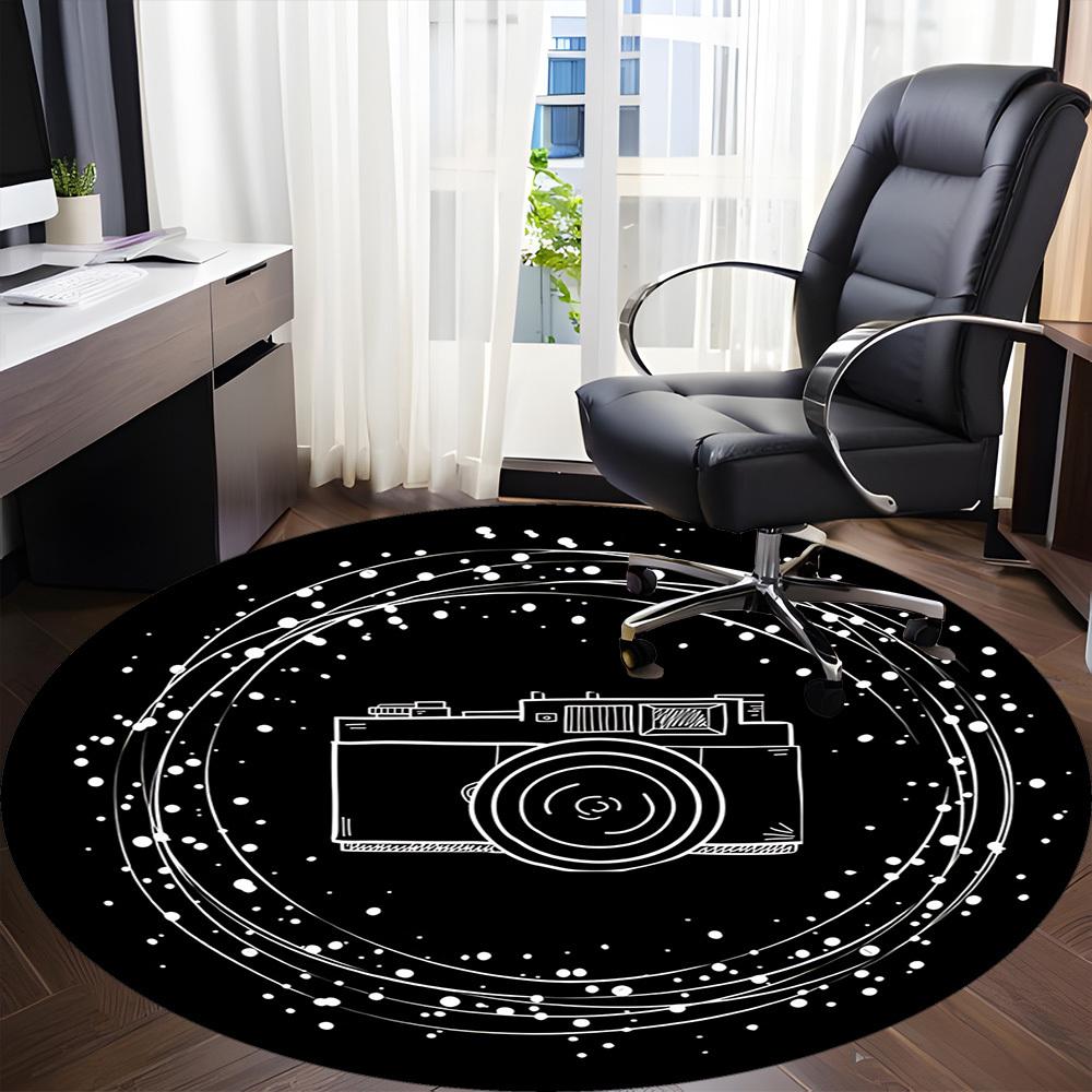 1PC Camera Galaxy Office Round Area Rug,  Mat Suitable ForOffice, Under Office Chairs Bedroom Living Room Home Decor, Room Deco