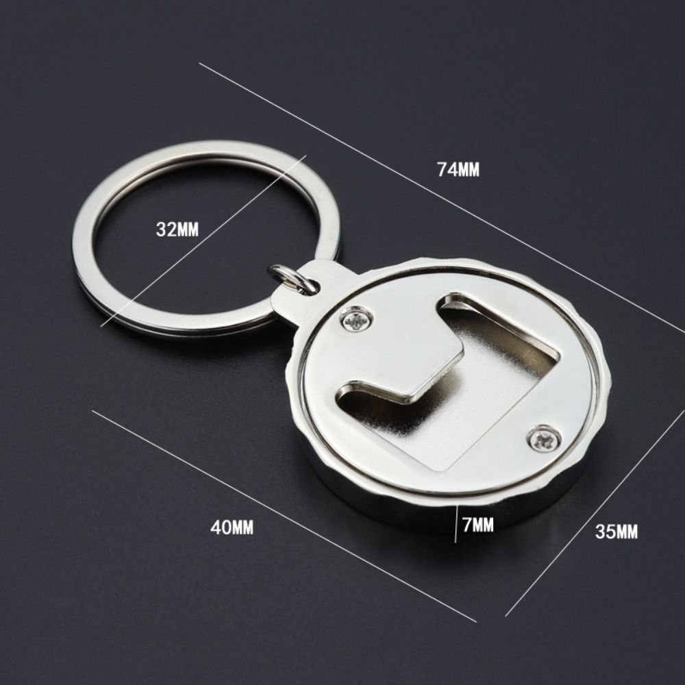 Cap Cover Bottle Opener Beer Opener with Key Chain Kitchen Bar Party Supplies Beer Bottle Cap Shape