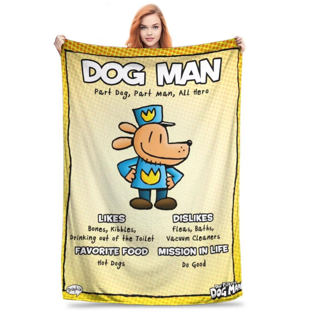 Dogman Collage Cool Manga Comic Flannel Throw Blankets Dog Blanket for Bed Couch Lightweight Bedding Throws