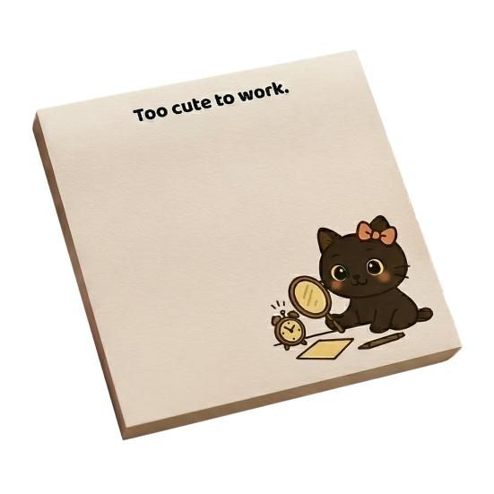 Cartoon Cat Self-Stick Note 50 Sheets/Pad Self-adhesive Note Pad Super Sticking Power Memo Post Stickies Office School Supplies