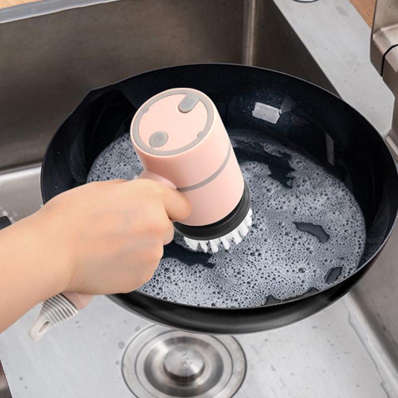 Haushalt elektrische Spin Scrubber Multifunktions-Reinigungsbürste mit 4 austauschbaren Bürstenköpfen für