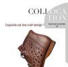 2025 Summer Women's High-Top Slip-On Cowhide Sandals - Comfortable Flat Soles