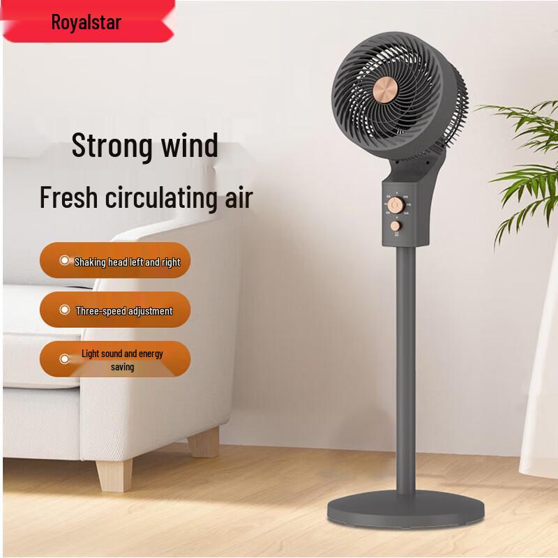 Rongshida FX2501 Silent Oscillating Air Circulation Fan CN plug (adapter included)