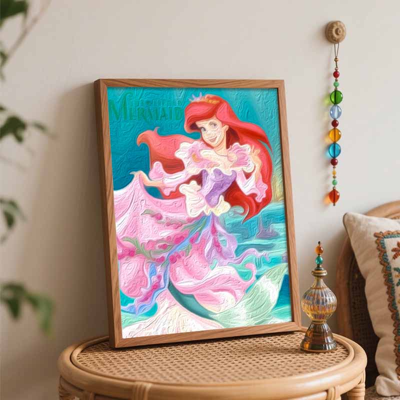 Disney The Little Mermaid Ariel oil painting kit digital painting art handmade diy home room decorations
