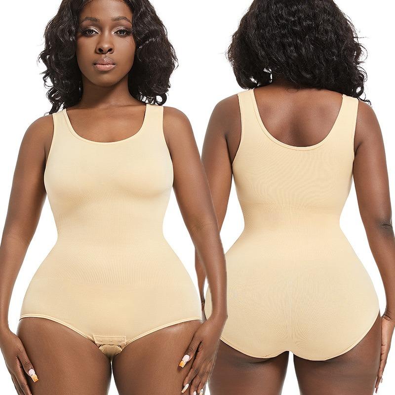 Sleeveless Seamless Full Body Shaper With Snap Closure