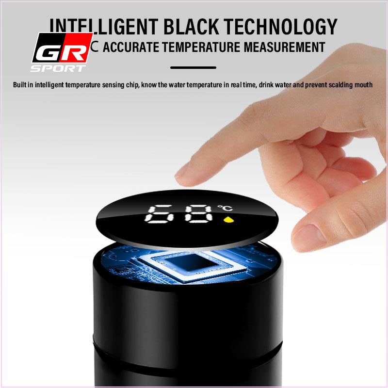 500ml High Smart Insulated Cup Portable Insulated Cupup Temperature Display Cup for TRD Toyota GR Corolla Rav4 Auris Camry Yaris Accessories