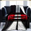 Red and white sports car pattern Flannel printed blanket suitable for all seasons suitable for living room office sofa travel