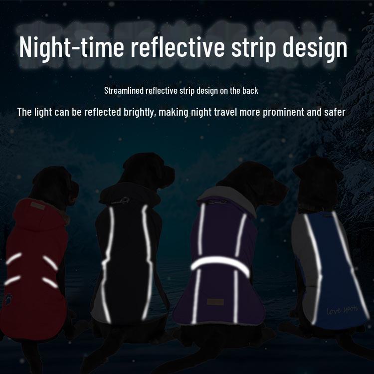 Meiqi Winter Reflective Pet Clothes for Large Dogs