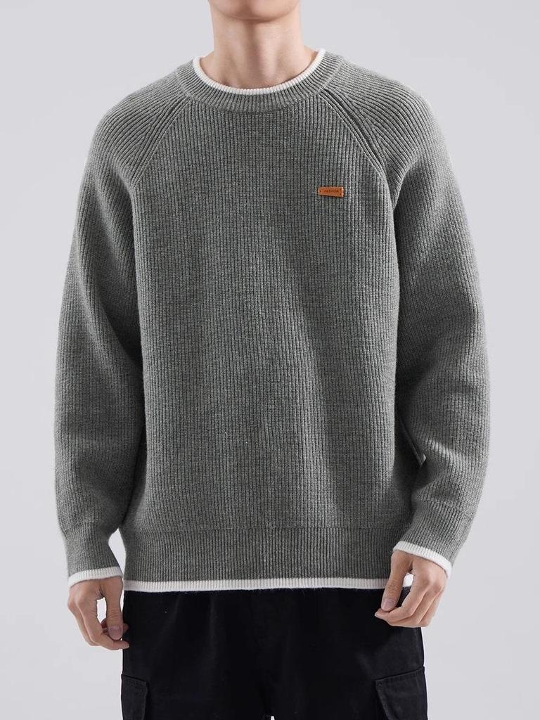 Men's Autumn/Winter Heavyweight Loose Knitwear - Trendy Raglan Sleeve, Lazy Style Sweater