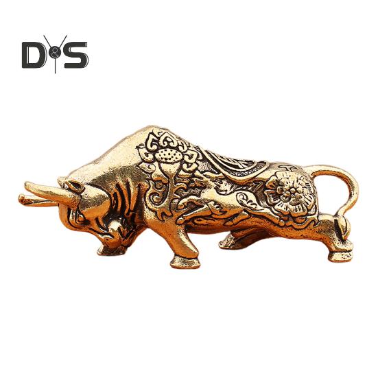 

Китайский зодиакальный орнамент, гладкий латунный брелок, подвеска, ювелирное изделие, сделай сам, украшение для сумки, амулет, приносящий удачу и процветание, настольная фигурка животного Ox