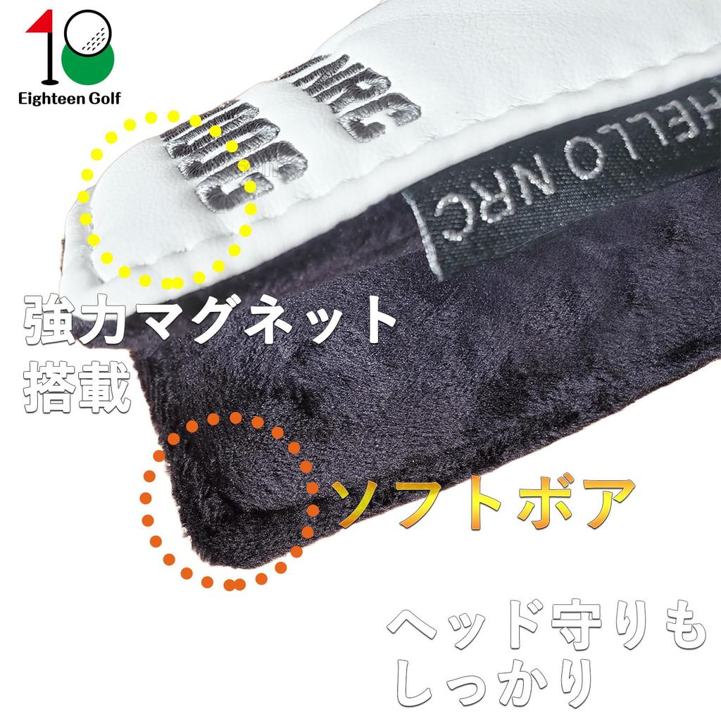 Kryt hlavy golfového motoru, Driver 440cc 460cc, Dřevěný Utility UT kryt, Kryt putteru, Voděodolný Akita Inu (Akita černá, typ s kolíkem)