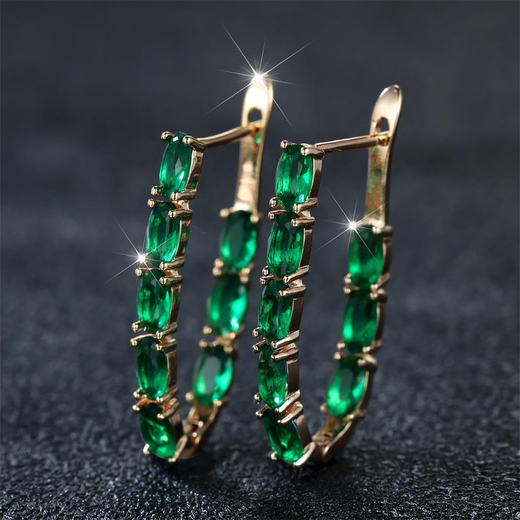 Luxury Female Small White Zircon Stone Clip Earrings Charm Gold Color Wedding Jewelry For Women