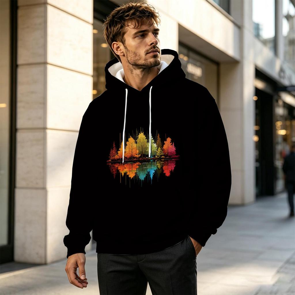 Men's Breathable Daily Casual Hoodies, Comfortable Casual Top for Halloween