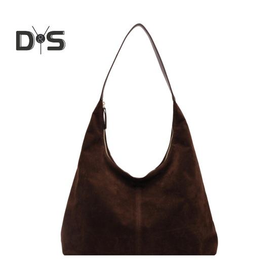 

Женская сумка через плечо из матовой однотонной искусственной кожи большой емкости с застежкой-молнией в винтажном стиле в форме пельменя для работы и путешествий кофейный