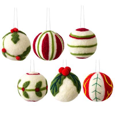 Wollkugel Weihnachten Weihnachtsbaum Hängeornament Handgemachte Filzkugeln Ornamente für Vintage Weihnachten