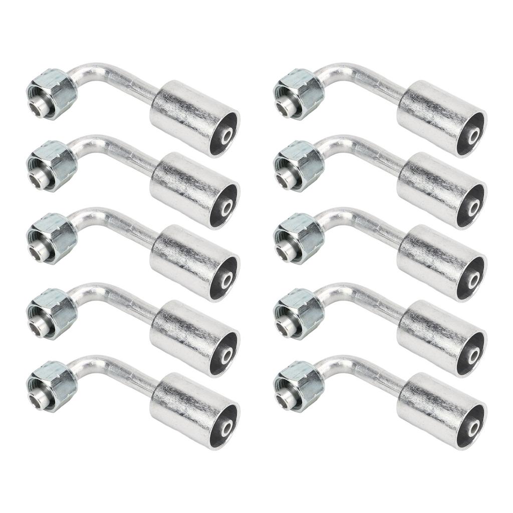 10 Pcs 3 8in Air Conditioning 90 Degree Beadlock Aluminum AC Splicer Hose Fittings Adapter Connector for Car Truck