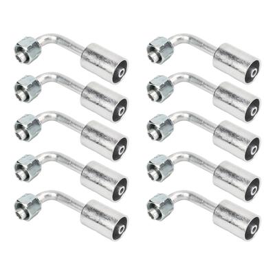 10 Pcs 3 8in Air Conditioning 90 Degree Beadlock Aluminum AC Splicer Hose Fittings Adapter Connector for Car Truck