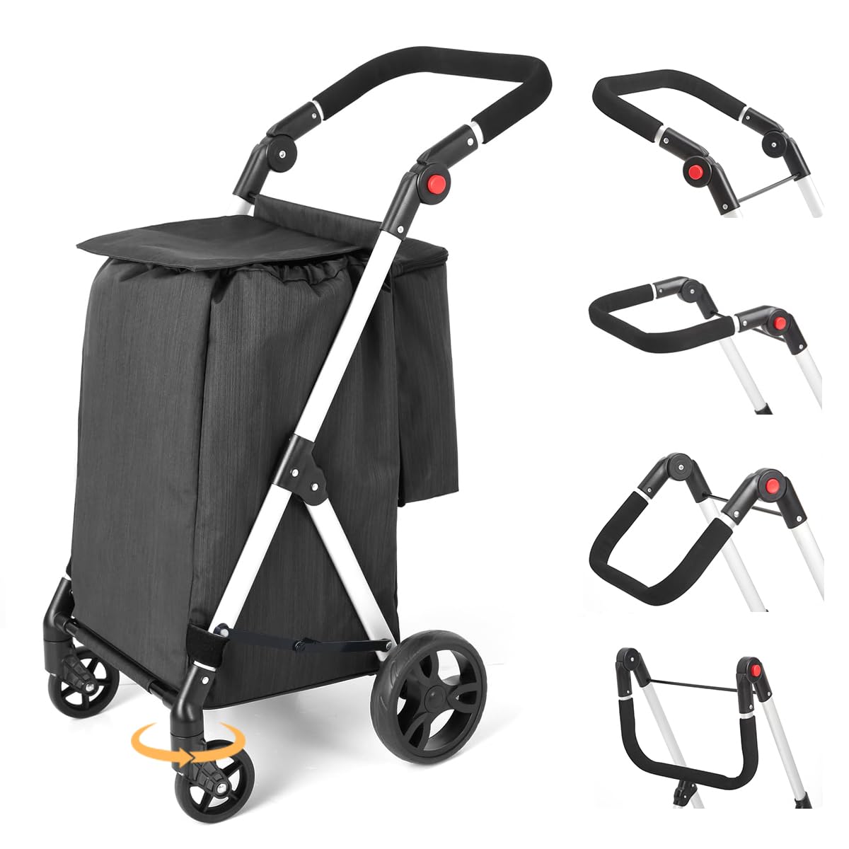 

Шопинг Шопинг Шопинг Большой Идеально подходит для пожилых людей 4-колесная тележка, 70 л, Тележка, Охлаждение, Легкий, Переносить, Тихий, Складной, Устойчивый, Вместимость, Шопинг,