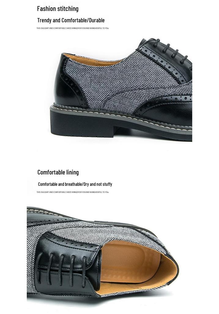 2025 Plus Size Pointed Toe Leather Brogues: Versatile European Style Formal & Casual Men's Shoes
