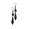 Gothic Style Bat Earrings With Red Tear Beads Handmade Alloy Dangle Jewelry For Women
