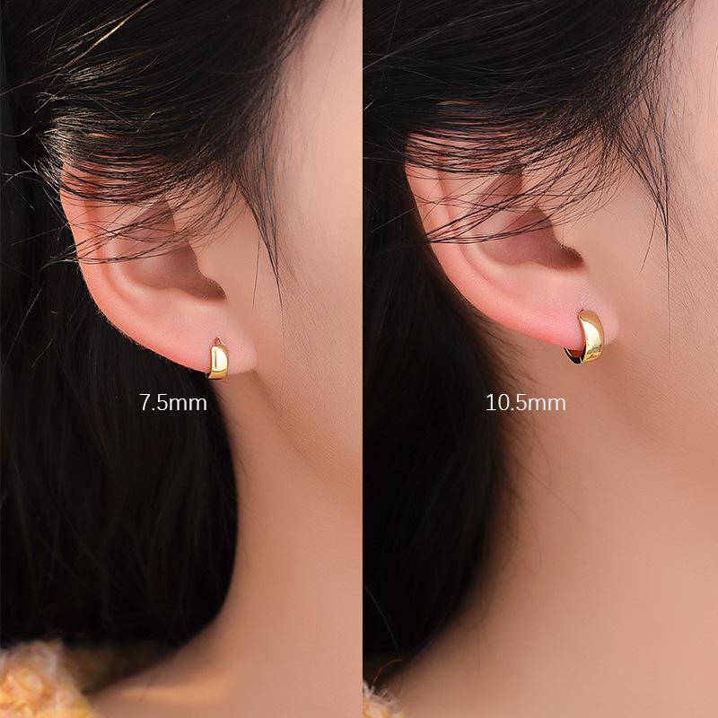 925 Sterling Silver Fashionable Stylish Geometric Smooth Earrings for Women Korean Light Luxury Ear Accessories