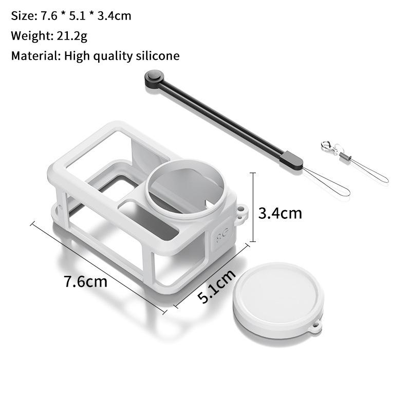 

Спортивный силиконовый защитный чехол для камеры Dji Action 5 Pro, полный защитный чехол, устойчивый к царапинам чехол для объектива с веревкой для подвешивания