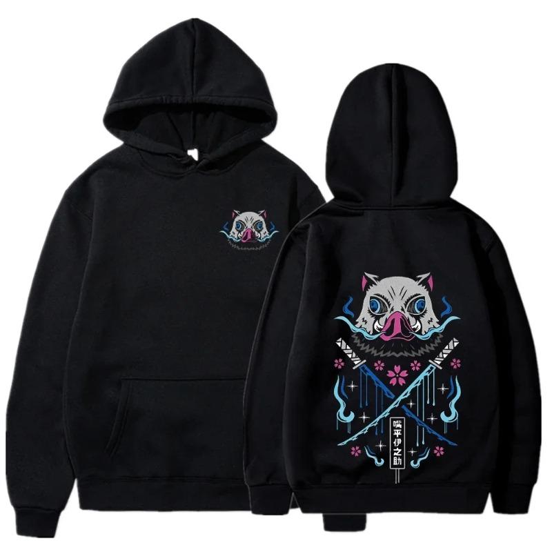 Inosuke Anime Hoodies Men Women Kimetsu No Yaiba Kawaii Manga Sweatshirts Gothic Harajuku Hooded Pullover Casual Streetwear