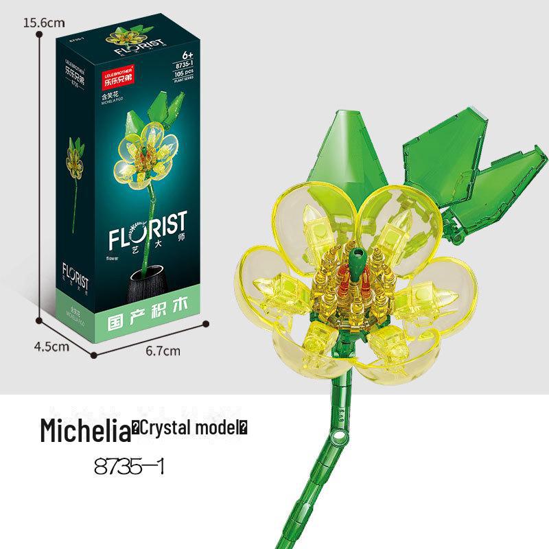 Compatible Sunflower Crystal Flower Building Set: Children's Educational Toy for Girls