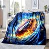 American football Theme Printed Blanket - Perfect for Couch, Bed, Travel & Outdoor Use | Machine Washable, Cozy & Durable.