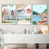 World Travel City Poster Landscape Greece Italy Florence Paris France Canvas Print Painting Wall Art Living Room Home Decorative