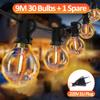 G40 LED Globe String Lights Outdoor EU Plug, IP65 Plastic Bulbs, Balcony Garland Fairy Lamps for Wedding Christmas Party Decor