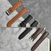 Apple Watch Genuine Cowhide Leather Strap - Compatible with Series 3-8/SE