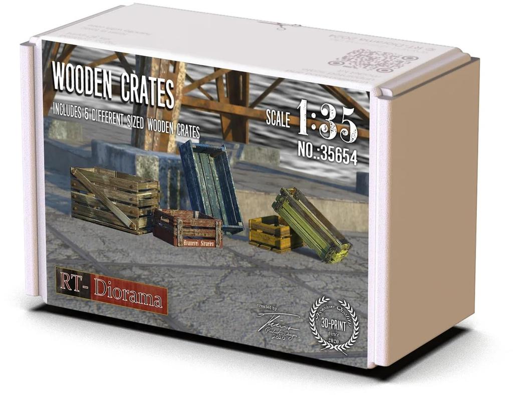 RT Diorama Scale Wooden Box Miniature Accessory RTD35654 1/35 (Scenery)