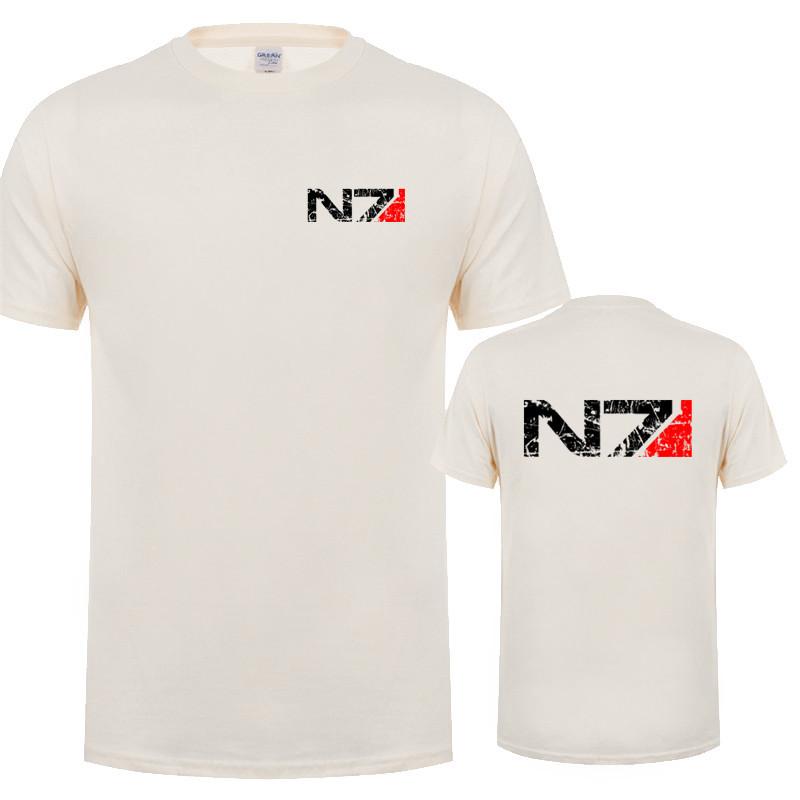 Mass Effect N7 T-Shirt Sommer Unisex Kurzarm Baumwolle N7 T-Shirt Unisex Oberteile Tee