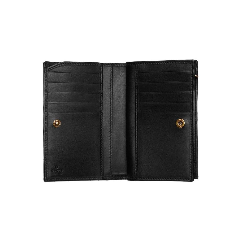 Gucci GG Marmont Letter Logo Solid Color Leather Wallet Women Wallet Black 781583-DTDHT-1000