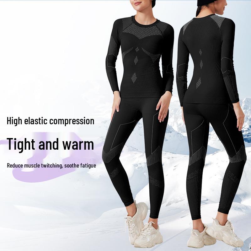 Women's Quick-Dry Knitted Compression Base Layer Set for Cycling