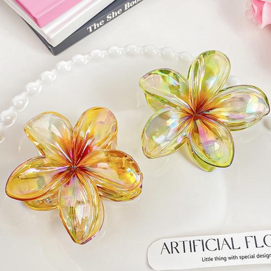 Women Hair Claw Candy Color Flower Shape Hair Clip Elegant Anti-slip Hair Fixing Back Head Hairpin Hair Accessories