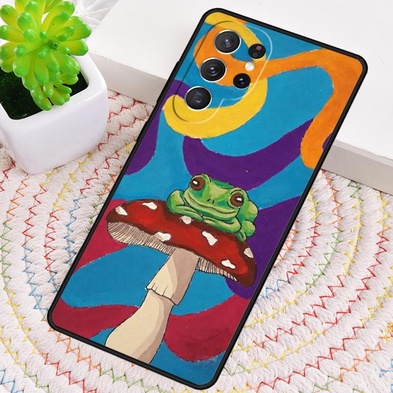 Frong Froggy Art Groovy Hippie Phone Case for Samsung Galaxy Note 10 Pro S26 Ultra S23 S24 FE S25 S21 S22 PLUS Shockproof Cove
