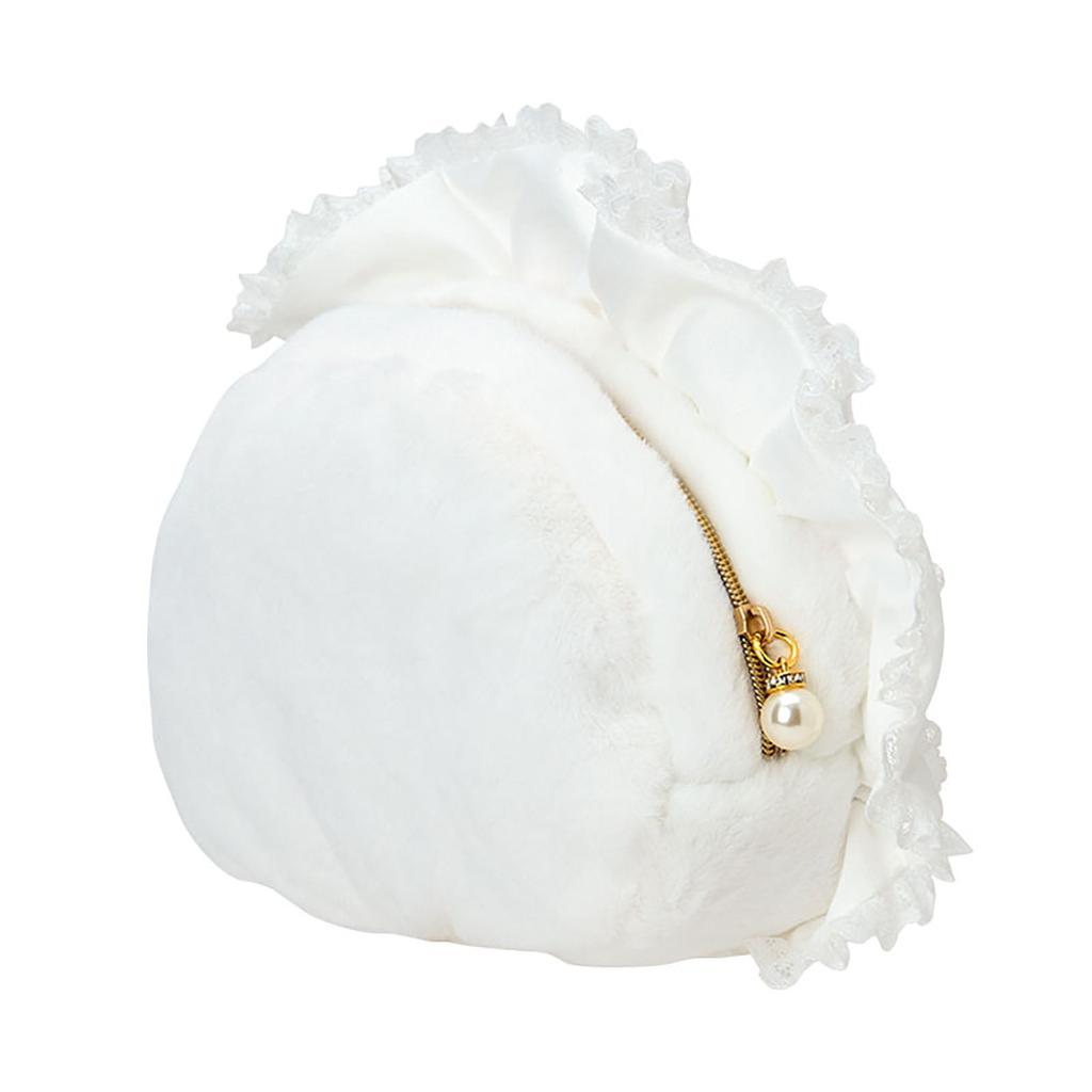 Sanrio Hello Kitty Pouch for Ages 3 and Up Face-Shaped (White Frill) (011541)