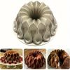Aluminum 3D Fluted Ring Cake Mold, Round Hollow Baking Pan for Holiday Wedding Family Dessert