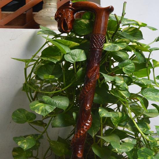 Wooden Carved Eagle Head Snake Climbing On A Tree Shaped Cane Handmade Wood Crafted Comfortable Handle Hand Carved Cane for Man Woman