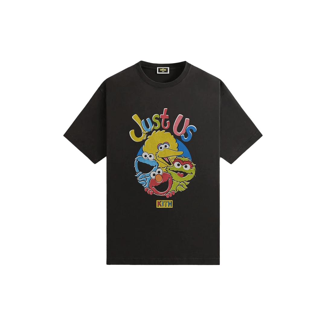 

Kith X Sesame Street Just Us Винтажная футболка Черные мужские топы KHM033088-001 XL