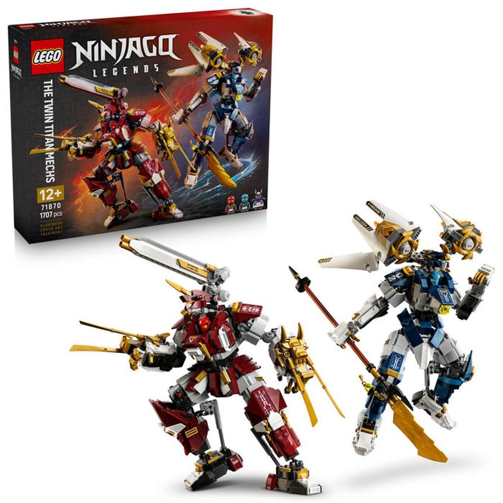 LEGO NINJAGO 71870 Les Robots Titan Jumeaux - Jeu Ado 12 ans avec Figurines - Décoration
