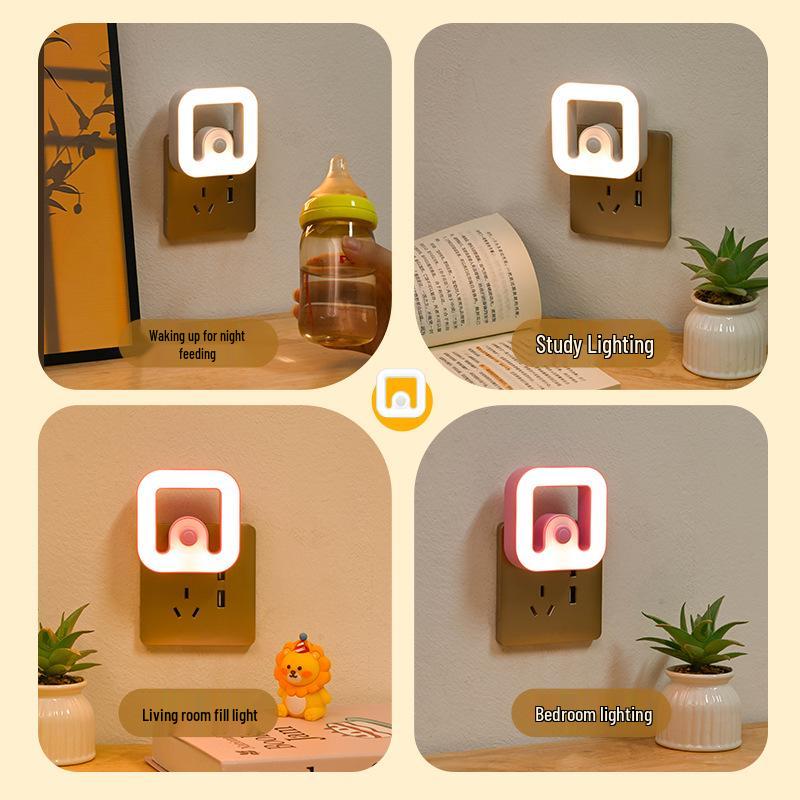 Dimmable LED Night Light: Energy-Saving Plug-In for Bedroom, Sleep, Baby Feeding, Bedside
