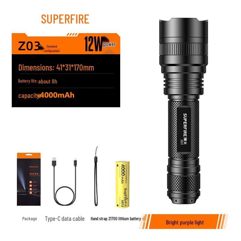 SupFire Z03 365nm UV Blacklight Flashlight