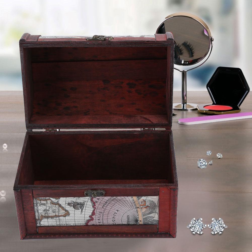 Vintage Schmuckschatulle Schmuck Ring Ohrringe Anhänger Halskette Aufbewahrungsbox OrganizerKarte