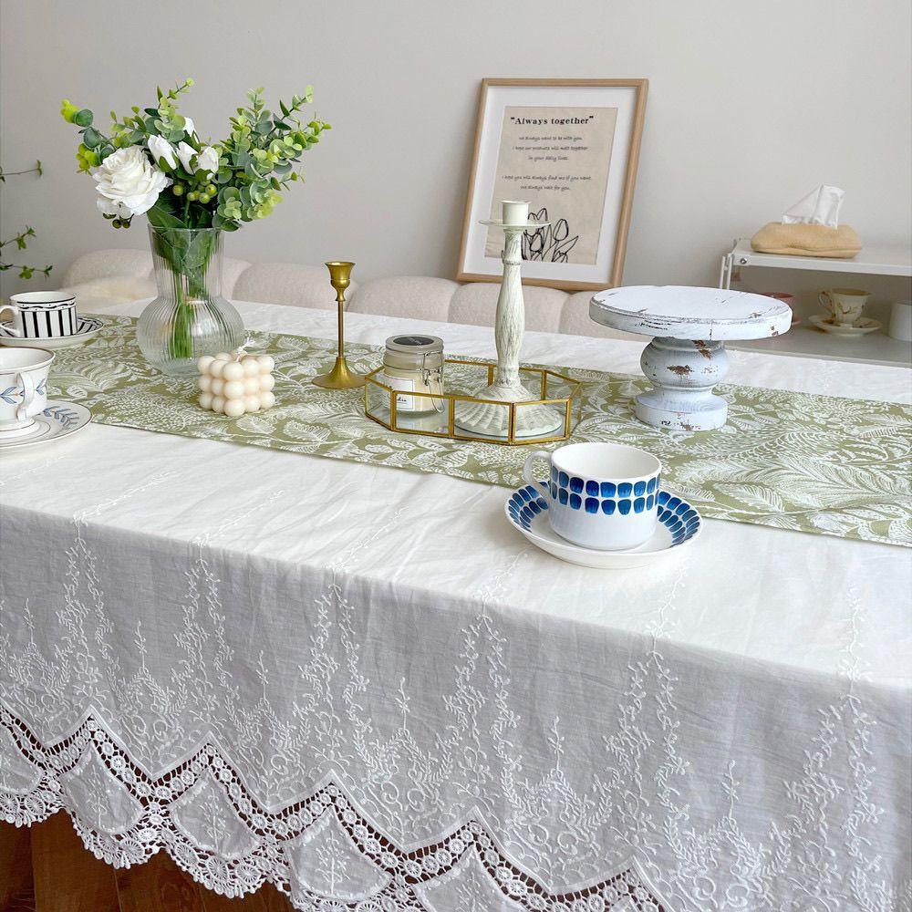 Table Flag Waterproof Plant Flower Ins Retro Dining Table Coffee Table Decorative Fabric Entrance Cabinet Cover